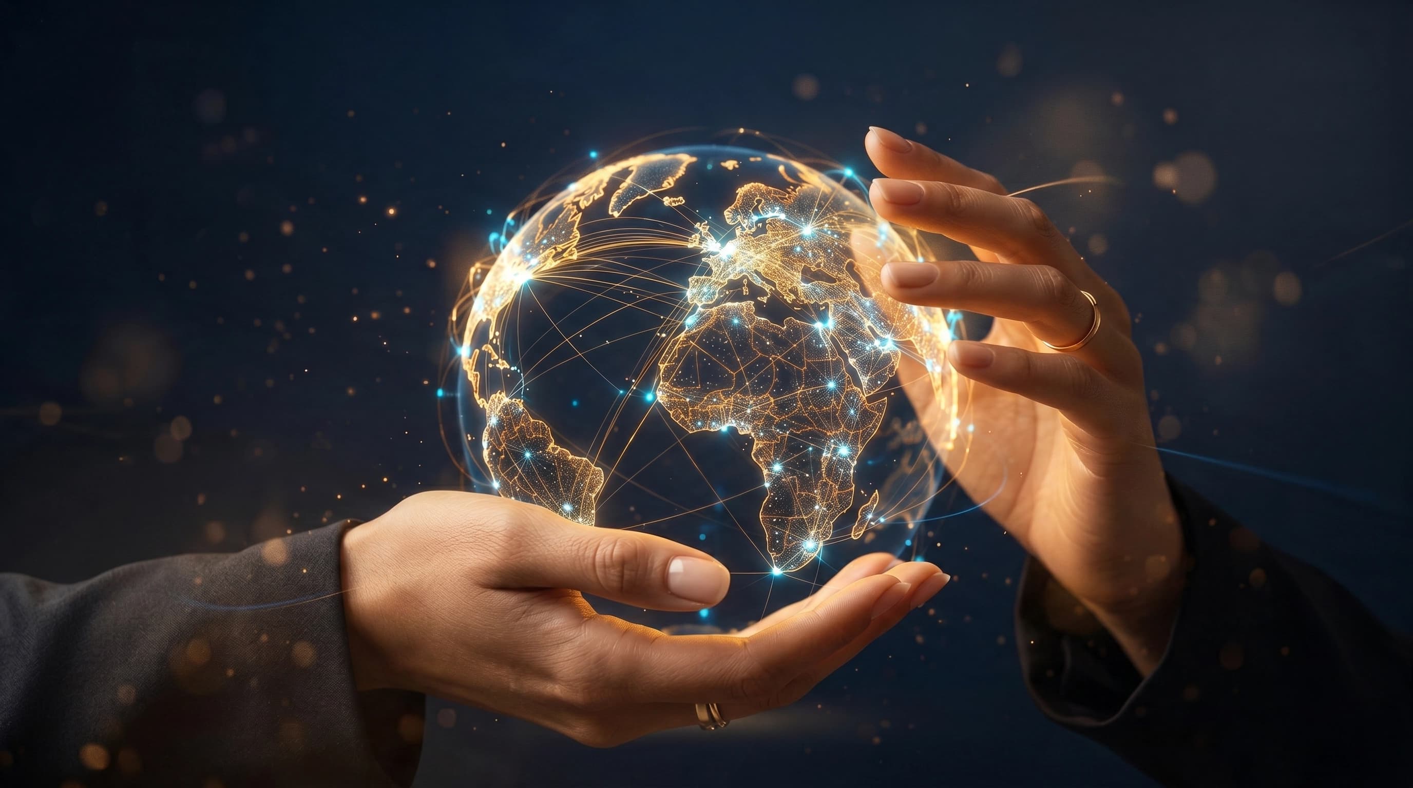 Photo du globe entre deux mains